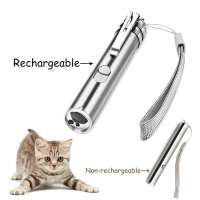 3 in 1 Rechargeable Multi Function Mini Aluminum LED Light Flashlight Pet Cat Catch Laser Pointer Interactive Exercise Toy