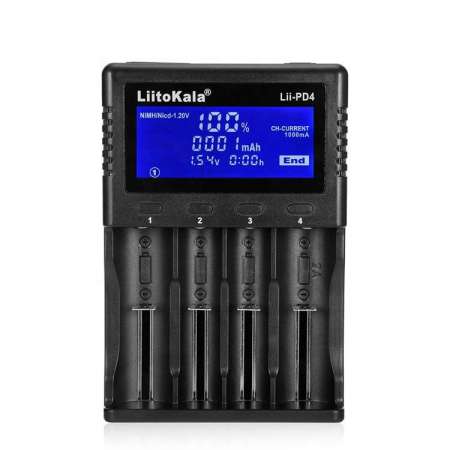 LiitoKala 4 Channel Li-ion Ni-mh 18650 26650 Battery Digital Display Charger