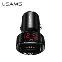 USAMS 42W Big Power Car Charger Fast Quick Charge Dual port Digital  Display PD Portable Car Mobile Charger